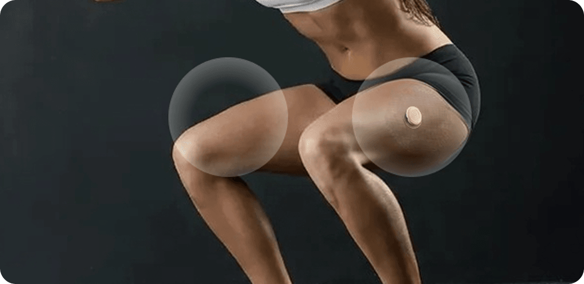 Person wearing Larcz pod on muscle group